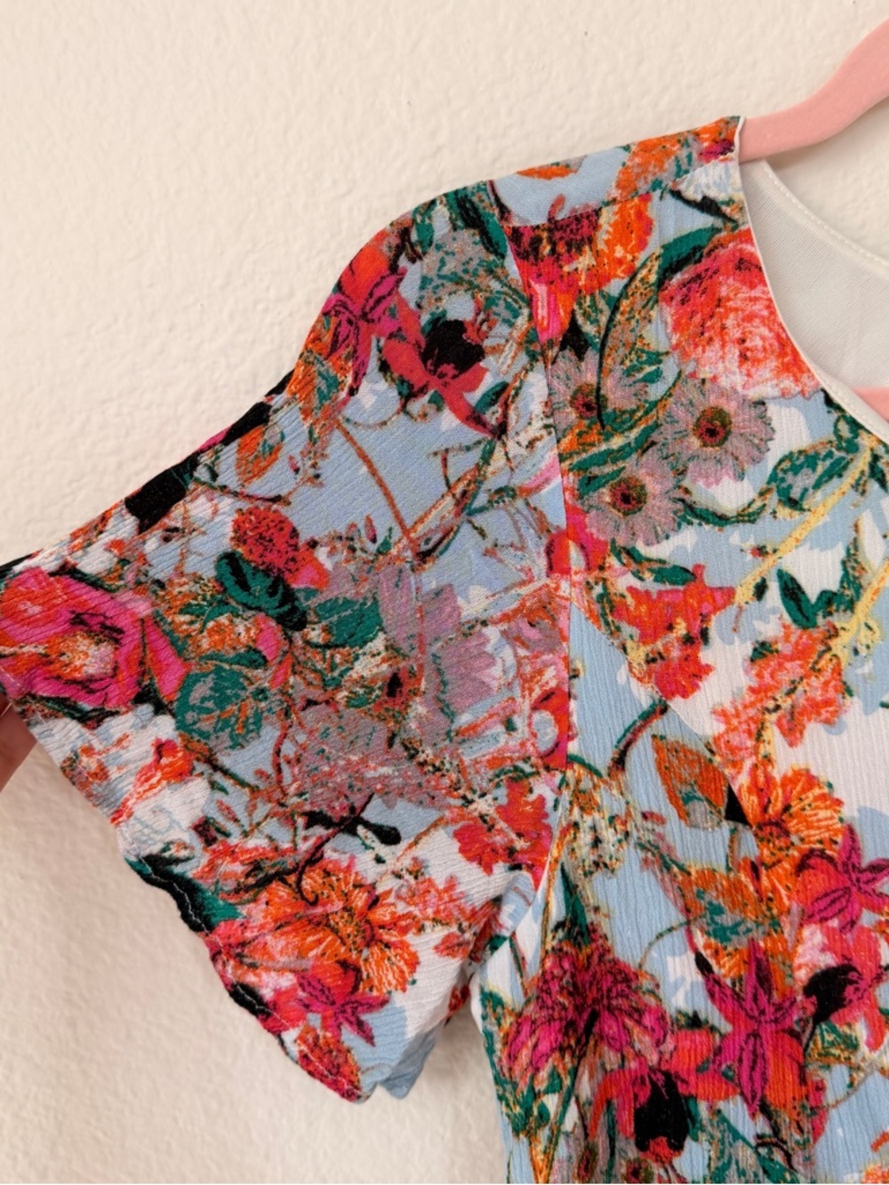 She + Sky Floral Dress Bright Botanical Open Back Boho Fairy Garden Whimsigoth M - Picture 4 of 11